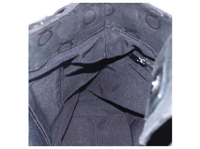 Gancini Tote Bag aus Nylon in Schwarz und Silber von Salvatore Ferragamo Auth BA9401 - Ansicht 19
