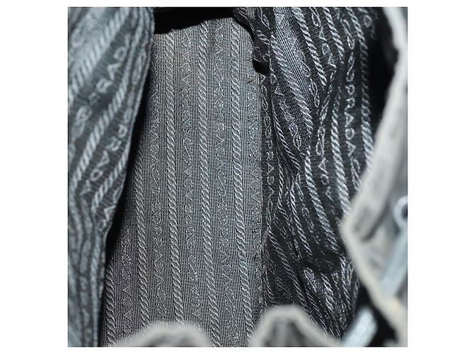 Zaino PRADA in nylon nero e oro Auth ka1273 D'oro - vista 11