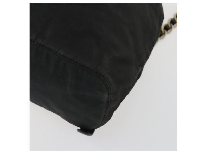 Zaino PRADA in nylon nero e oro Auth ka1273 D'oro - vista 15