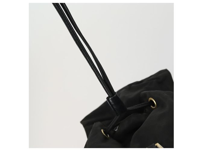 Zaino PRADA in nylon nero e oro Auth ka1273 D'oro - vista 19