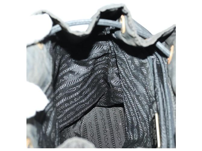 Zaino PRADA in nylon nero e oro Auth ka1273 D'oro - vista 22