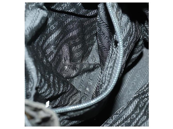 Zaino PRADA in nylon nero e oro Auth ka1273 D'oro - vista 25