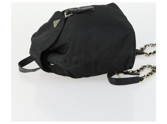 Zaino PRADA in nylon nero e oro Auth ka1273 D'oro - vista 4