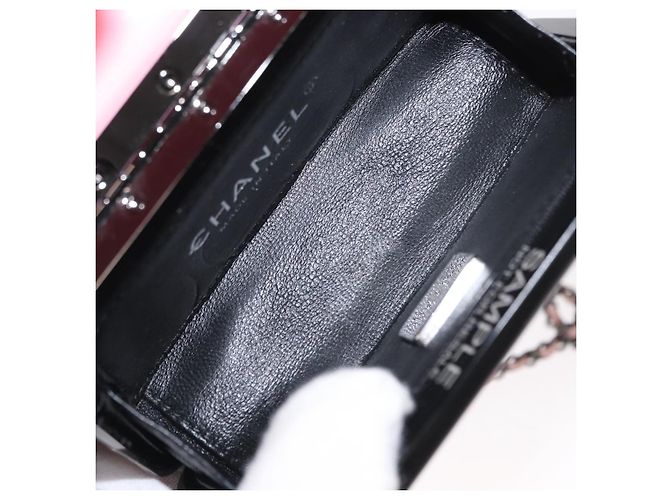 Borsa da sera a catena CHANEL Borsa a spalla plexi Nero Rosa CC Auth bs31743SM - vista 10
