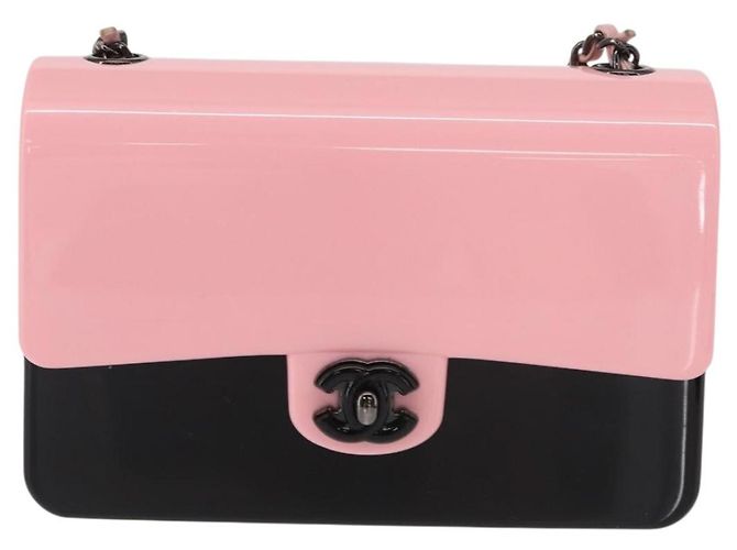 Borsa da sera a catena CHANEL Borsa a spalla plexi Nero Rosa CC Auth bs31743SM - vista 13