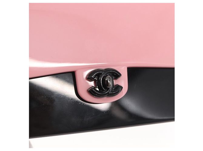 Borsa da sera a catena CHANEL Borsa a spalla plexi Nero Rosa CC Auth bs31743SM - vista 18