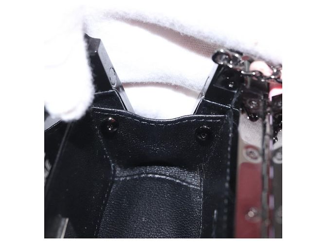 Borsa da sera a catena CHANEL Borsa a spalla plexi Nero Rosa CC Auth bs31743SM - vista 21