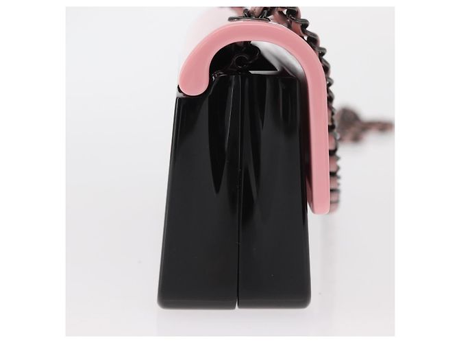 Borsa da sera a catena CHANEL Borsa a spalla plexi Nero Rosa CC Auth bs31743SM - vista 4