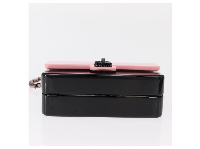 Borsa da sera a catena CHANEL Borsa a spalla plexi Nero Rosa CC Auth bs31743SM - vista 5