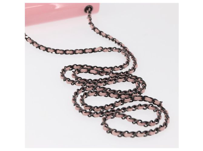 Borsa da sera a catena CHANEL Borsa a spalla plexi Nero Rosa CC Auth bs31743SM - vista 7