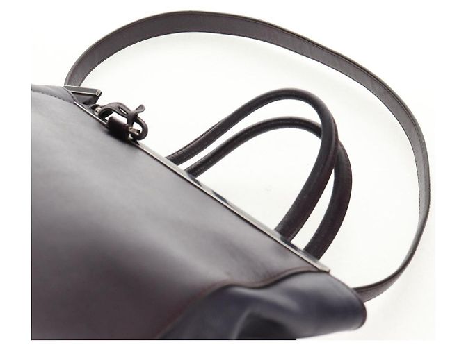 FENDI 2 JOURS Handtasche Leder 2-in-1 Lila Silber Authentisch 157911 - Ansicht 10