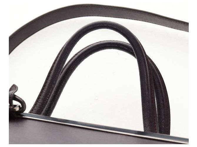FENDI 2 JOURS Handtasche Leder 2-in-1 Lila Silber Authentisch 157911 - Ansicht 14