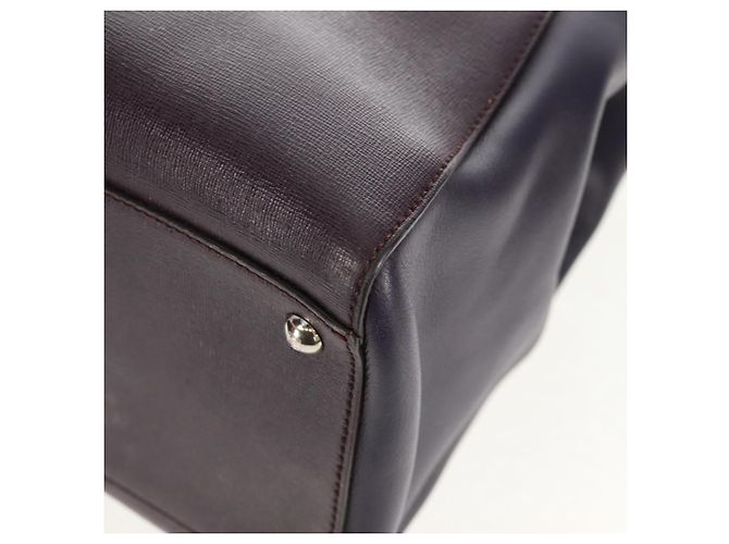 FENDI 2 JOURS Handtasche Leder 2-in-1 Lila Silber Authentisch 157911 - Ansicht 18