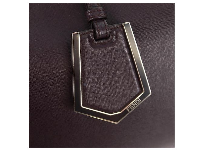 FENDI 2 JOURS Handtasche Leder 2-in-1 Lila Silber Authentisch 157911 - Ansicht 19