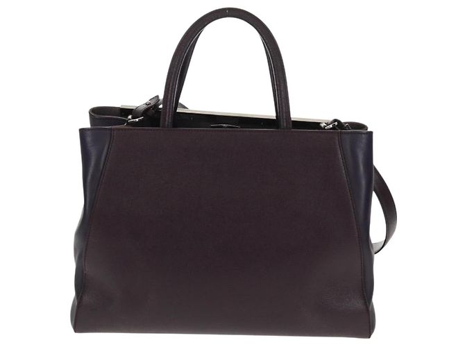 FENDI 2 JOURS Handtasche Leder 2-in-1 Lila Silber Authentisch 157911 - Ansicht 2