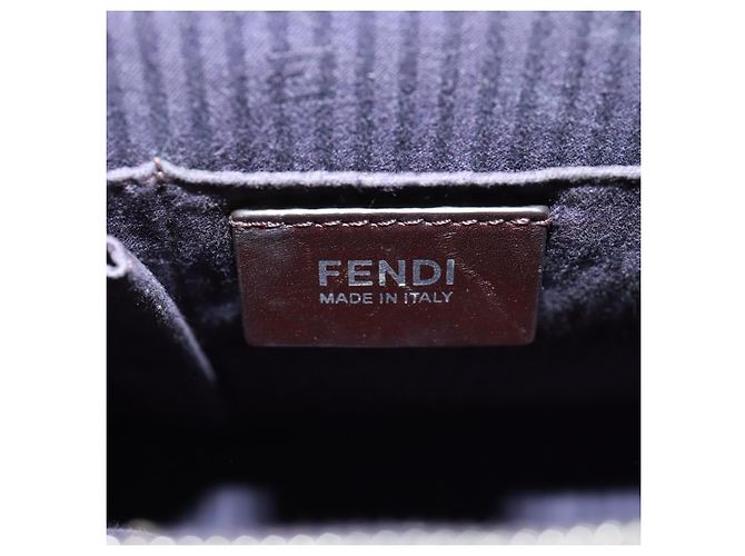 FENDI 2 JOURS Handtasche Leder 2-in-1 Lila Silber Authentisch 157911 - Ansicht 21