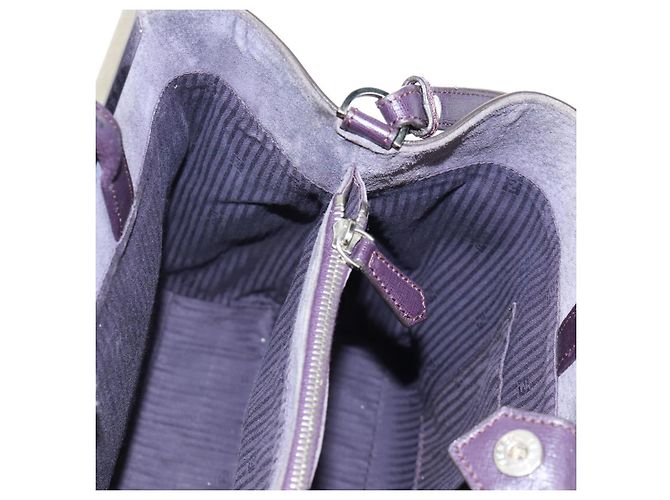 FENDI 2 JOURS Handtasche Leder 2-in-1 Lila Silber Authentisch 157911 - Ansicht 23