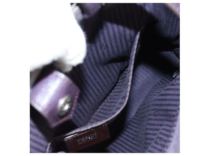 FENDI 2 JOURS Handtasche Leder 2-in-1 Lila Silber Authentisch 157911 - Ansicht 26