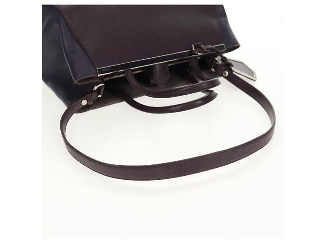 FENDI 2 JOURS Handtasche Leder 2-in-1 Lila Silber Authentisch 157911 - Ansicht 9