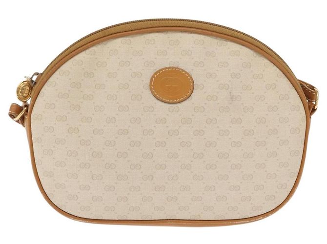 Gucci Borsa a Spalla Micro GG Supreme PVC Avorio Oro 007 89 0094 Auth am10270 D'oro Crudo - vista 13