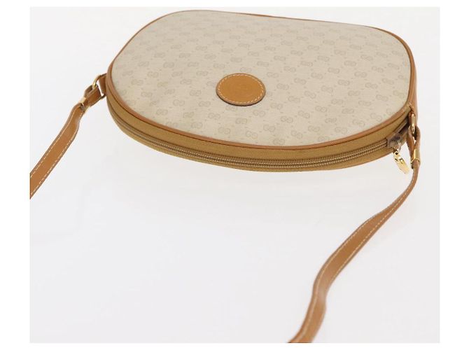 Gucci Borsa a Spalla Micro GG Supreme PVC Avorio Oro 007 89 0094 Auth am10270 D'oro Crudo - vista 6