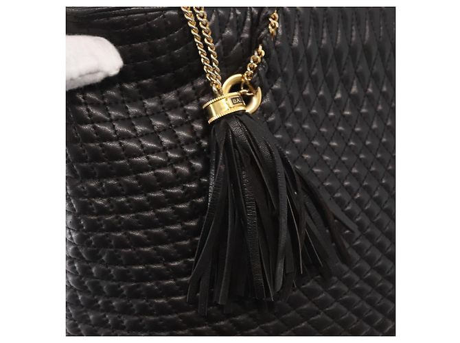 BALLY Borsa a Spalla a Catena Pelle Nera Oro Auth BA9129 Nero D'oro - vista 18