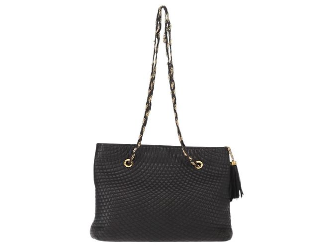 BALLY Borsa a Spalla a Catena Pelle Nera Oro Auth BA9129 Nero D'oro - vista 2