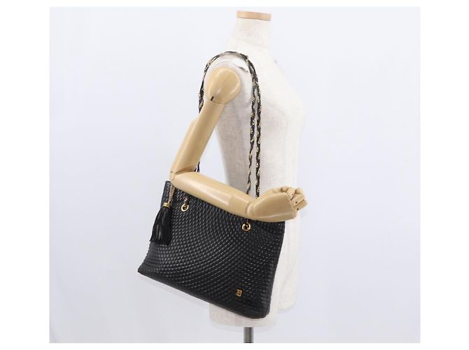 BALLY Borsa a Spalla a Catena Pelle Nera Oro Auth BA9129 Nero D'oro - vista 22