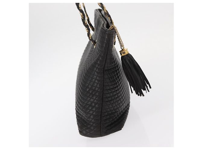 BALLY Borsa a Spalla a Catena Pelle Nera Oro Auth BA9129 Nero D'oro - vista 4