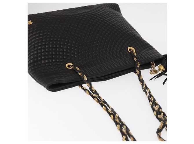 BALLY Borsa a Spalla a Catena Pelle Nera Oro Auth BA9129 Nero D'oro - vista 6