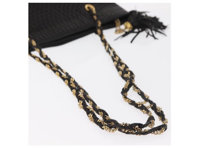 BALLY Borsa a Spalla a Catena Pelle Nera Oro Auth BA9129 Nero D'oro - vista 7