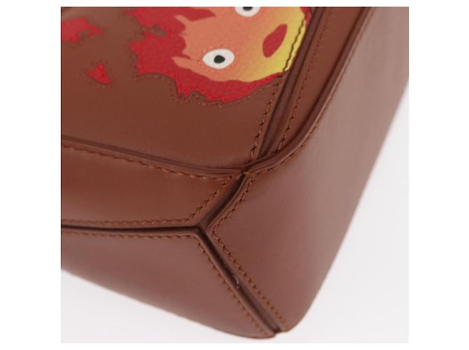 LOEWE Mini Puzzle Borsa Loewe x Studio Ghibli Calcifer 2way Marrone Auth am10317SM D'oro - vista 16