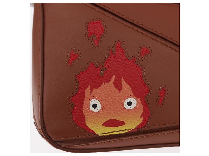 LOEWE Mini Puzzle Borsa Loewe x Studio Ghibli Calcifer 2way Marrone Auth am10317SM D'oro - vista 20
