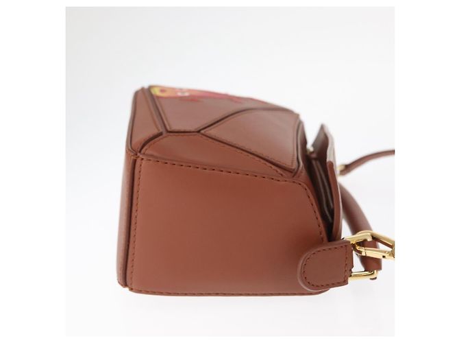 LOEWE Mini Puzzle Borsa Loewe x Studio Ghibli Calcifer 2way Marrone Auth am10317SM D'oro - vista 3