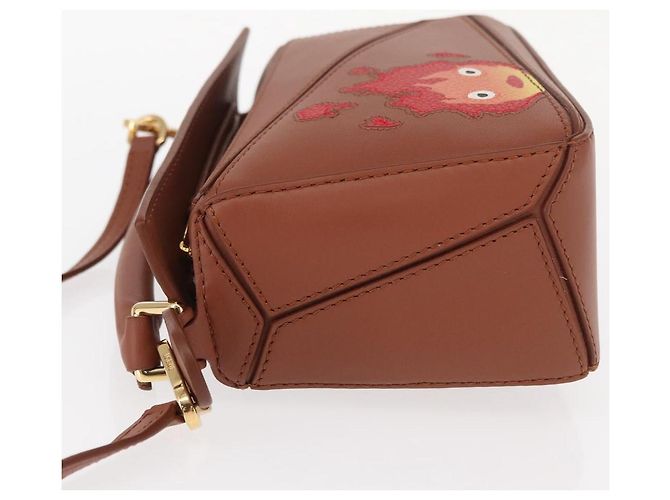 LOEWE Mini Puzzle Borsa Loewe x Studio Ghibli Calcifer 2way Marrone Auth am10317SM D'oro - vista 4