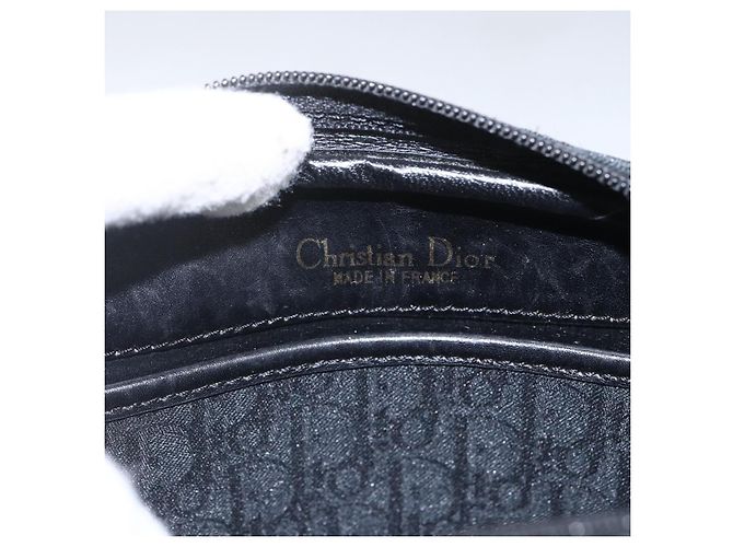 Borsa a Spalla in Tela Trotter Christian Dior Nero Oro Auth BA9335 D'oro - vista 10
