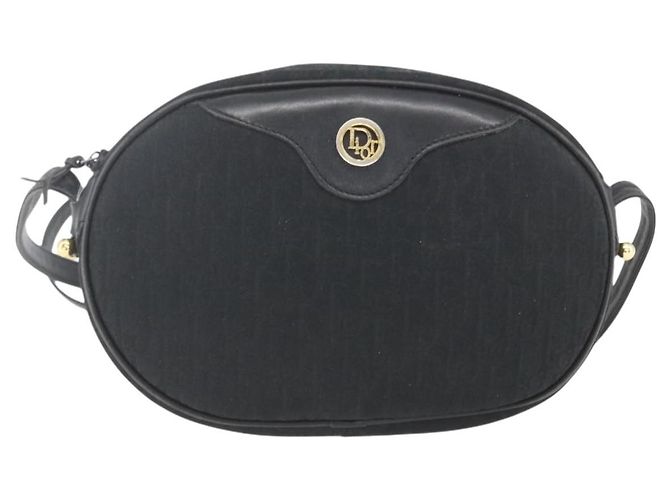 Borsa a Spalla in Tela Trotter Christian Dior Nero Oro Auth BA9335 D'oro - vista 13