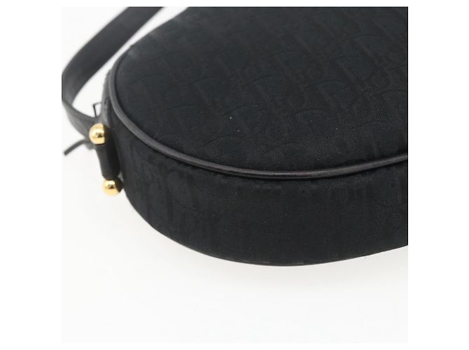Borsa a Spalla in Tela Trotter Christian Dior Nero Oro Auth BA9335 D'oro - vista 15