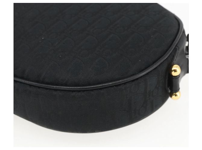 Borsa a Spalla in Tela Trotter Christian Dior Nero Oro Auth BA9335 D'oro - vista 16