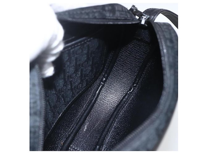 Borsa a Spalla in Tela Trotter Christian Dior Nero Oro Auth BA9335 D'oro - vista 19