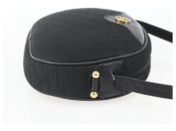 Borsa a Spalla in Tela Trotter Christian Dior Nero Oro Auth BA9335 D'oro - vista 4