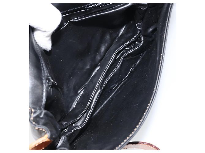 Céline Borsa a Spalla CELINE in Pelle Nera Oro Auth gh1499 Nero D'oro - vista 11
