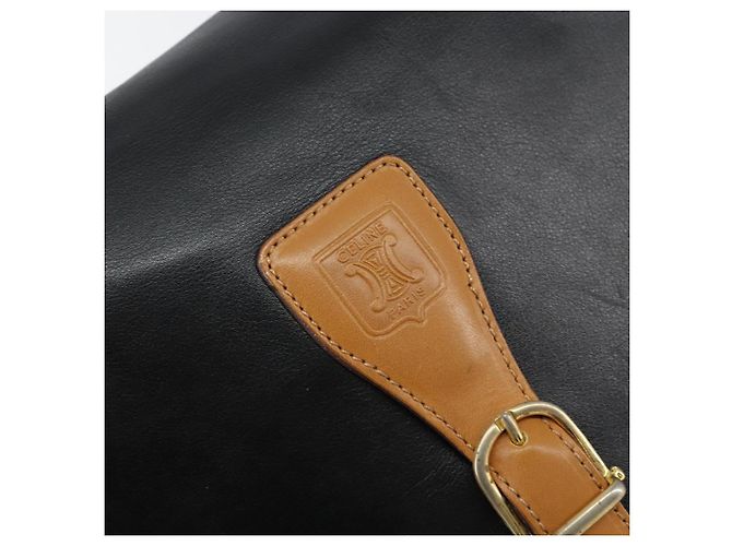 Céline Borsa a Spalla CELINE in Pelle Nera Oro Auth gh1499 Nero D'oro - vista 17