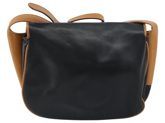 Céline Borsa a Spalla CELINE in Pelle Nera Oro Auth gh1499 Nero D'oro - vista 2