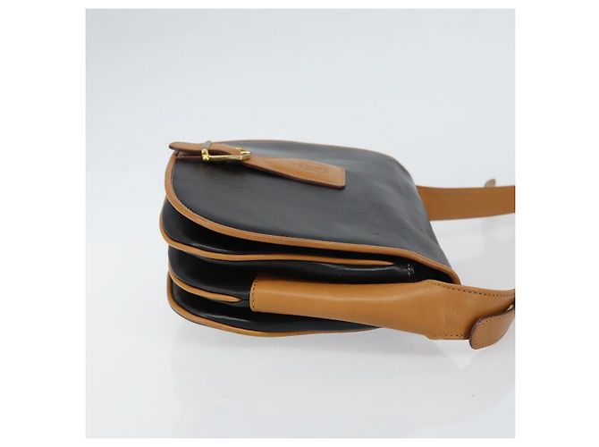 Céline Borsa a Spalla CELINE in Pelle Nera Oro Auth gh1499 Nero D'oro - vista 3