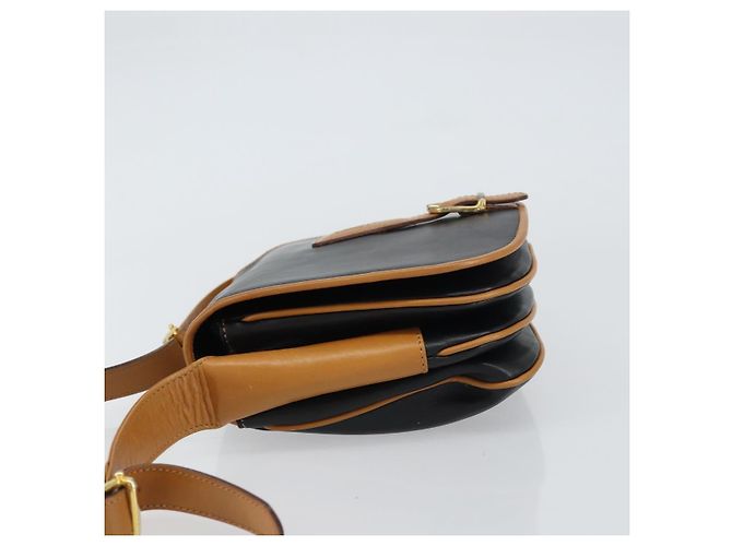Céline Borsa a Spalla CELINE in Pelle Nera Oro Auth gh1499 Nero D'oro - vista 4