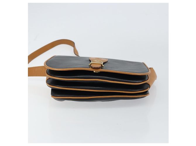Céline Borsa a Spalla CELINE in Pelle Nera Oro Auth gh1499 Nero D'oro - vista 5