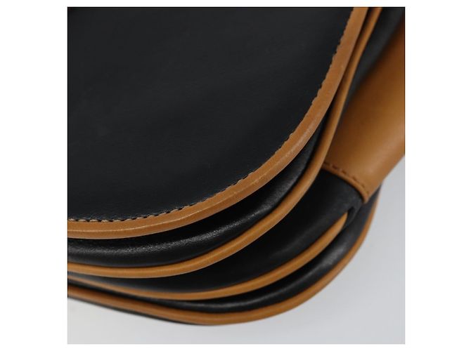 Céline Borsa a Spalla CELINE in Pelle Nera Oro Auth gh1499 Nero D'oro - vista 9