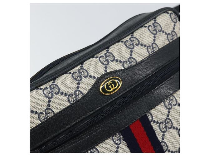 Gucci GG Supreme Sherry Line Schultertasche PVC Marine Gold 75 02 004 Auth 159729 Rot Golden Marineblau - Ansicht 18