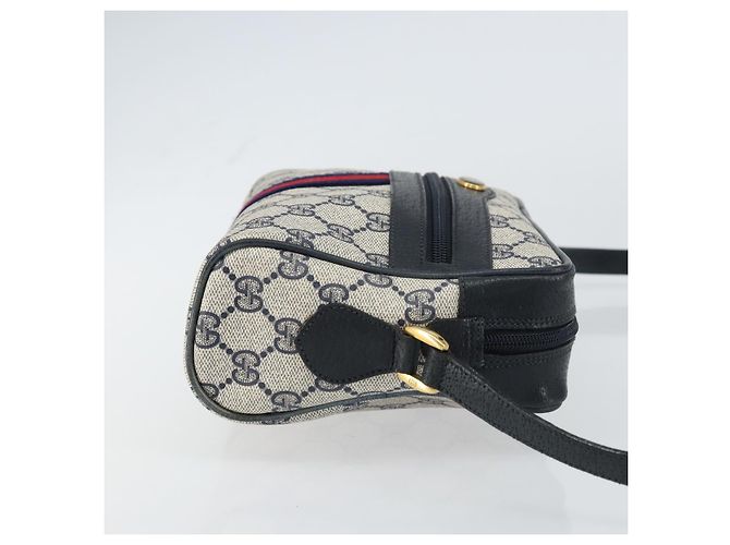 Gucci GG Supreme Sherry Line Schultertasche PVC Marine Gold 75 02 004 Auth 159729 Rot Golden Marineblau - Ansicht 3